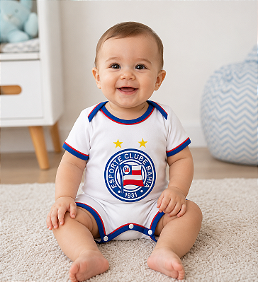 Macacão Bebê Bahia Manga Curta 100% Algodão Oficial