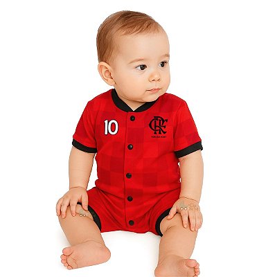 Macacão Bebê Flamengo Curto Torcida Baby