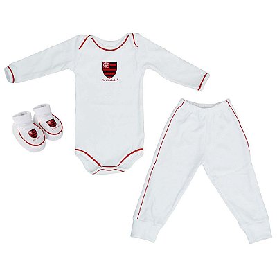 Kit Bebê Flamengo 3 Peças Longo Torcida Baby