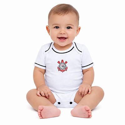 Body Bebê Corinthians Manga Curta Unissex Oficial