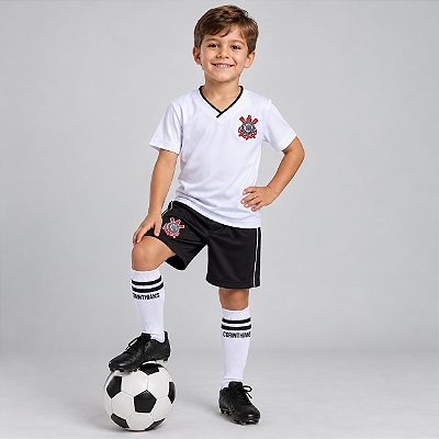 Conjunto Infantil Corinthians Uniforme Dry Oficial