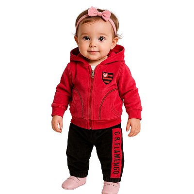 Agasalho Bebê Flamengo Plush Feminino Oficial