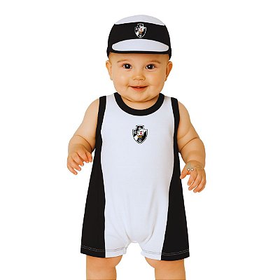 Macaquinho Bebê Banho de Sol Vasco Com Boné Oficial