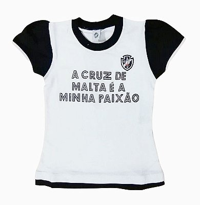Camiseta Baby Look Infantil Vasco Oficial