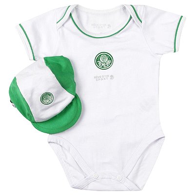 Body Bebê Palmeiras com Boné Oficial