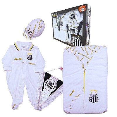 Kit Bebê Santos Saída de Maternidade Plush 4 Peças Oficial