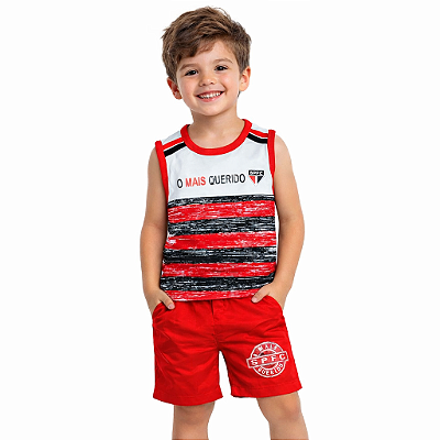 Conjunto Infantil São Paulo Camisa Regata e Shorts Oficial