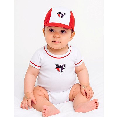 Kit Bebê São Paulo com Body e Boné Oficial