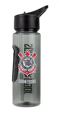 Garrafa Plástico Com Canudo 700ml Corinthians Oficial