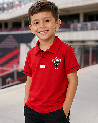 Camisa Polo Infantil Vitória-BA Vermelha Oficial
