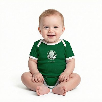 Body Bebê Palmeiras Verde Curto Oficial - Torcida Baby