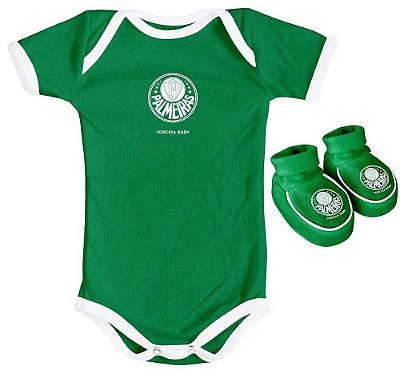 Body e Pantufa Palmeiras Verde Torcida Baby