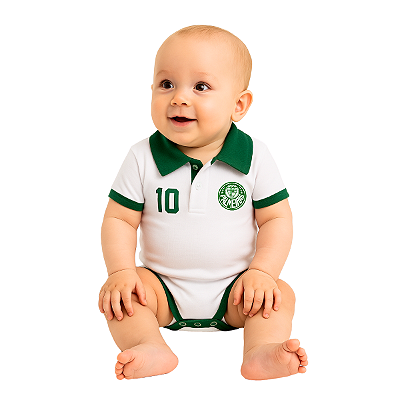 Body Palmeiras Polo Branco Torcida Baby