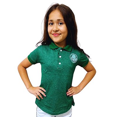 Camisa Infantil Palmeiras Polo Feminina Oficial