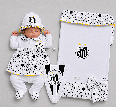 Kit Bebê Saída de Maternidade Santos Luxo Meninas Oficial