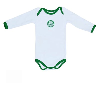 Body Palmeiras Longo Branco Torcida Baby Oficial