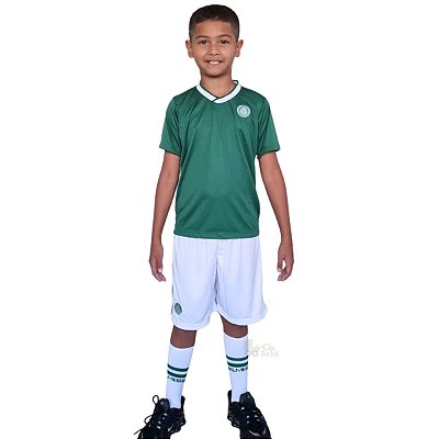 Conjunto Infantil Palmeiras Uniforme Dry 3 Pçs