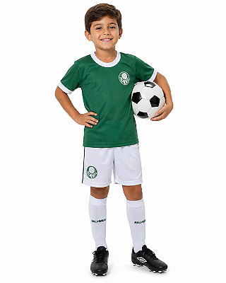 Conjunto Infantil Palmeiras Uniforme Artilheiro 3 Pçs