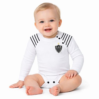 Body Atlético MG Manga Longa 100% Algodão