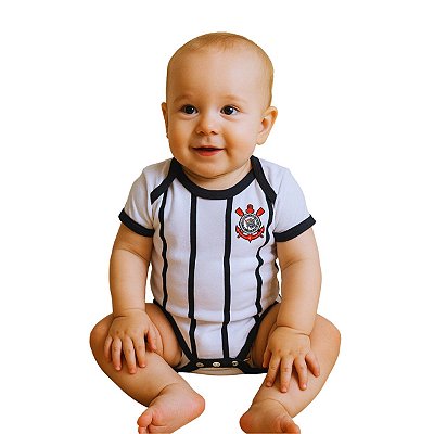 Body Bebê Corinthians Jogo Branco Oficial