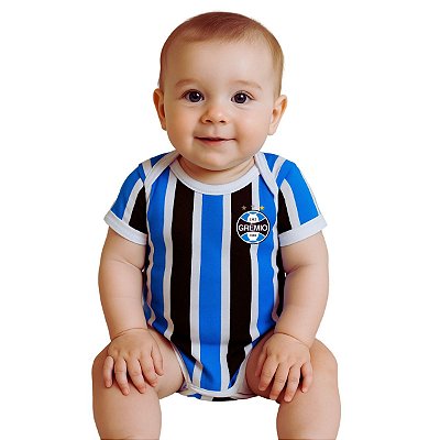 Body Bebê Grêmio Jogo Listrado Oficial