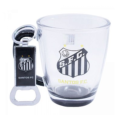 Copo Santos de Vidro Com Abridor 370ml Oficial