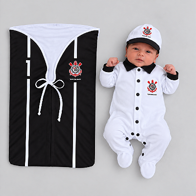 Kit Corinthians Saída Maternidade Preto - Torcida Baby