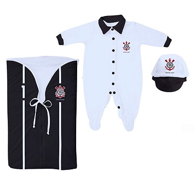 Kit Corinthians Saída Maternidade Preto - Torcida Baby