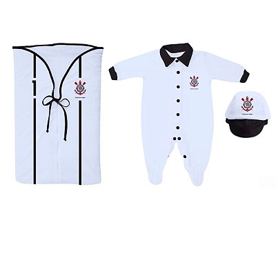 Kit Corinthians Saída Maternidade Branco - Torcida Baby