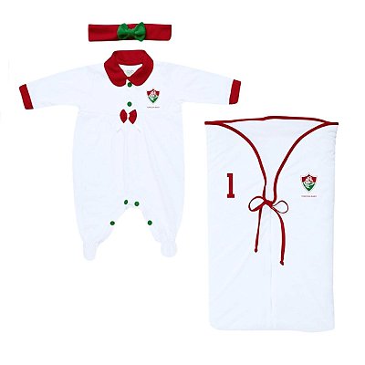 Kit Maternidade Fluminense Meninas Branco Torcida Baby