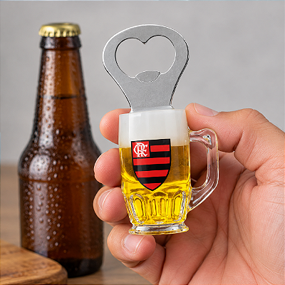 Abridor De Garrafas Com Ímã Flamengo 10x5cm