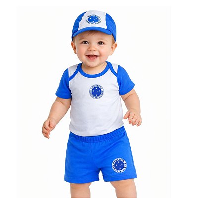 Kit Conjunto Cruzeiro Body Shorts e Boné Oficial