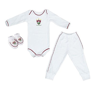Kit Bebê Fluminense 3 Pçs Longo Torcida Baby