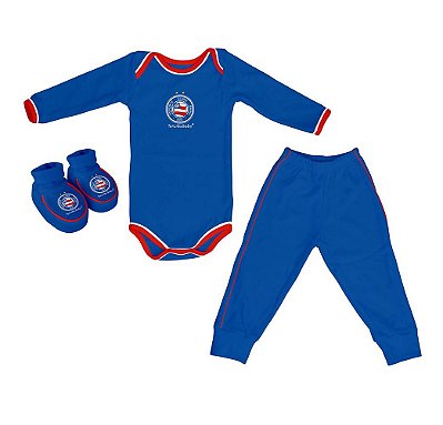 Kit Bebê Bahia 3 Peças Longo - Torcida Baby