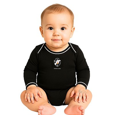 Body Vasco Manga Longa Preto Oficial