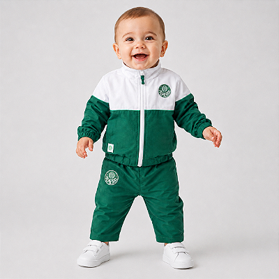 Agasalho Bebê Palmeiras Unissex Blusa e Calça Oficial