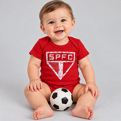 Body Bebê São Paulo Vermelho Escudo Oficial