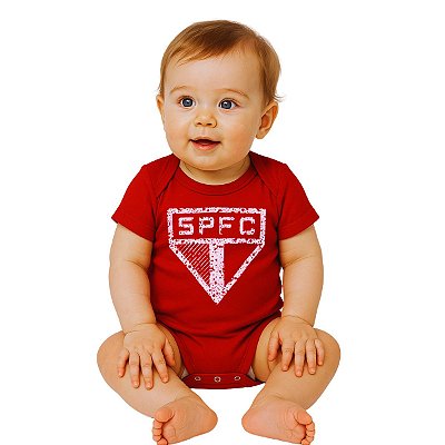 Body Bebê São Paulo Vermelho Escudo Oficial