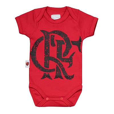 Body Bebê Flamengo Vermelho Escudo Oficial