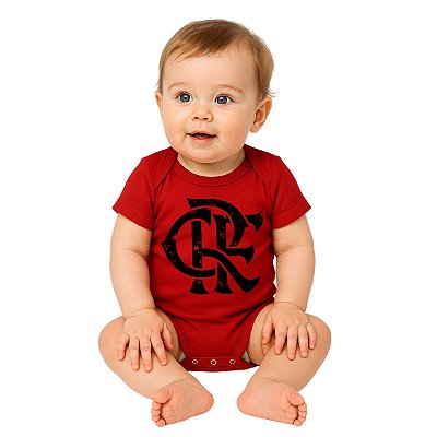 Body Bebê Flamengo Vermelho Escudo Oficial