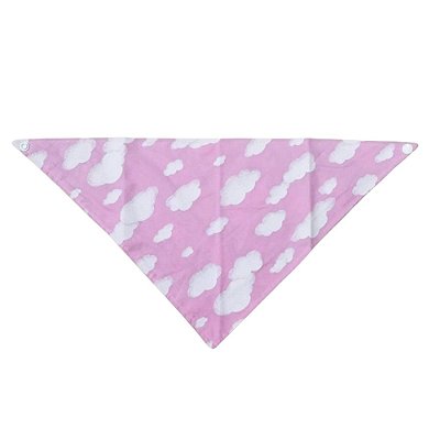 Babador Bebê Bandana Nuvem Rosa