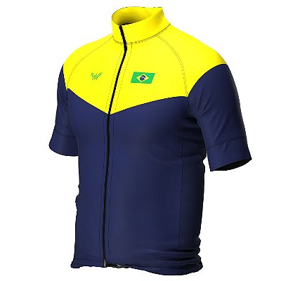 Camisa ciclismo nordico Brasil Amarelo e Azul ref 1472 c6