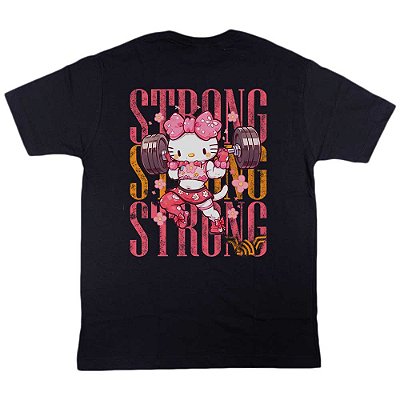 Camiseta Hello Strong Cor Preta 100% algodão