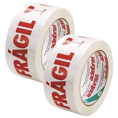 Fita Adesiva Cuidado Frágil 48mm x 100m PCT.C/2 - Adelbras