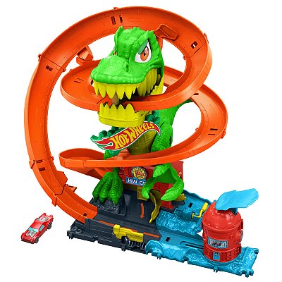 HOT WHEELS CITY PISTA T-REX X QUARTEL DE BOMBEIROS - JBM73 - MATTEL