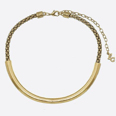 Colar Choker Encorpado Básica Ouro