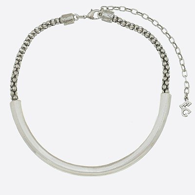 Colar Choker Encorpado Básica Prata
