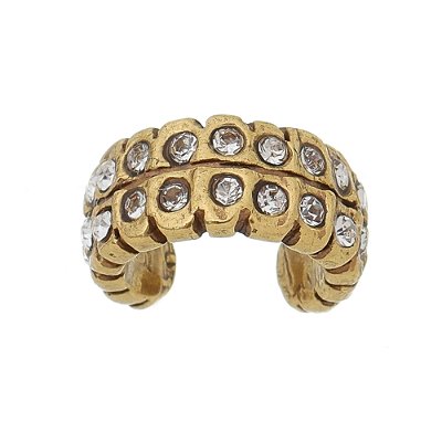 Piercing Fake Brilho Duplo Ouro