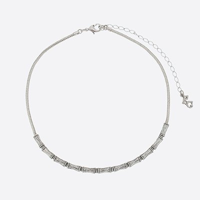 Colar Choker Rigida Básica Prata