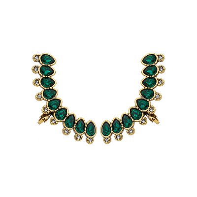 Brinco Ear Cuff Emerald Dinasty Ouro